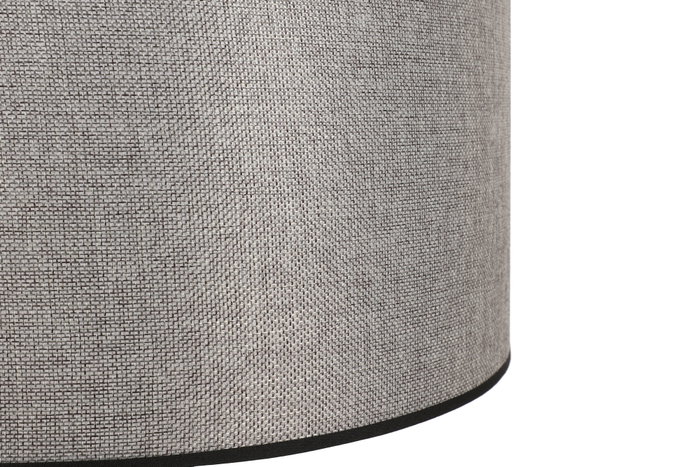Opviq Lámpara de Pie de Madera con Pantalla de Tela Gris y Marrón